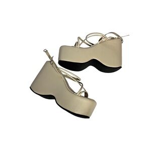 Strap platform heels